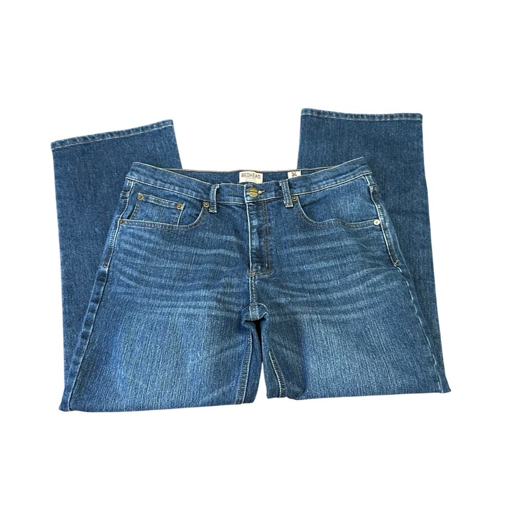 Redhead Denim Blue Jeans Mens 34x38 Relaxed Fit Work‎ Wear Cotton Bass Pro Shops